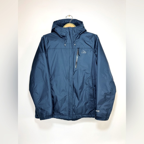 L.L. Bean Trail Model Rain Jacket Fleece-Lined Nautical Navy Size Medium Petite - Picture 3 of 13